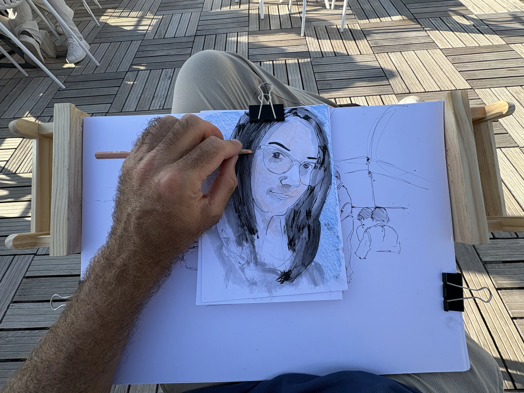The drawing process: a portrait in progress