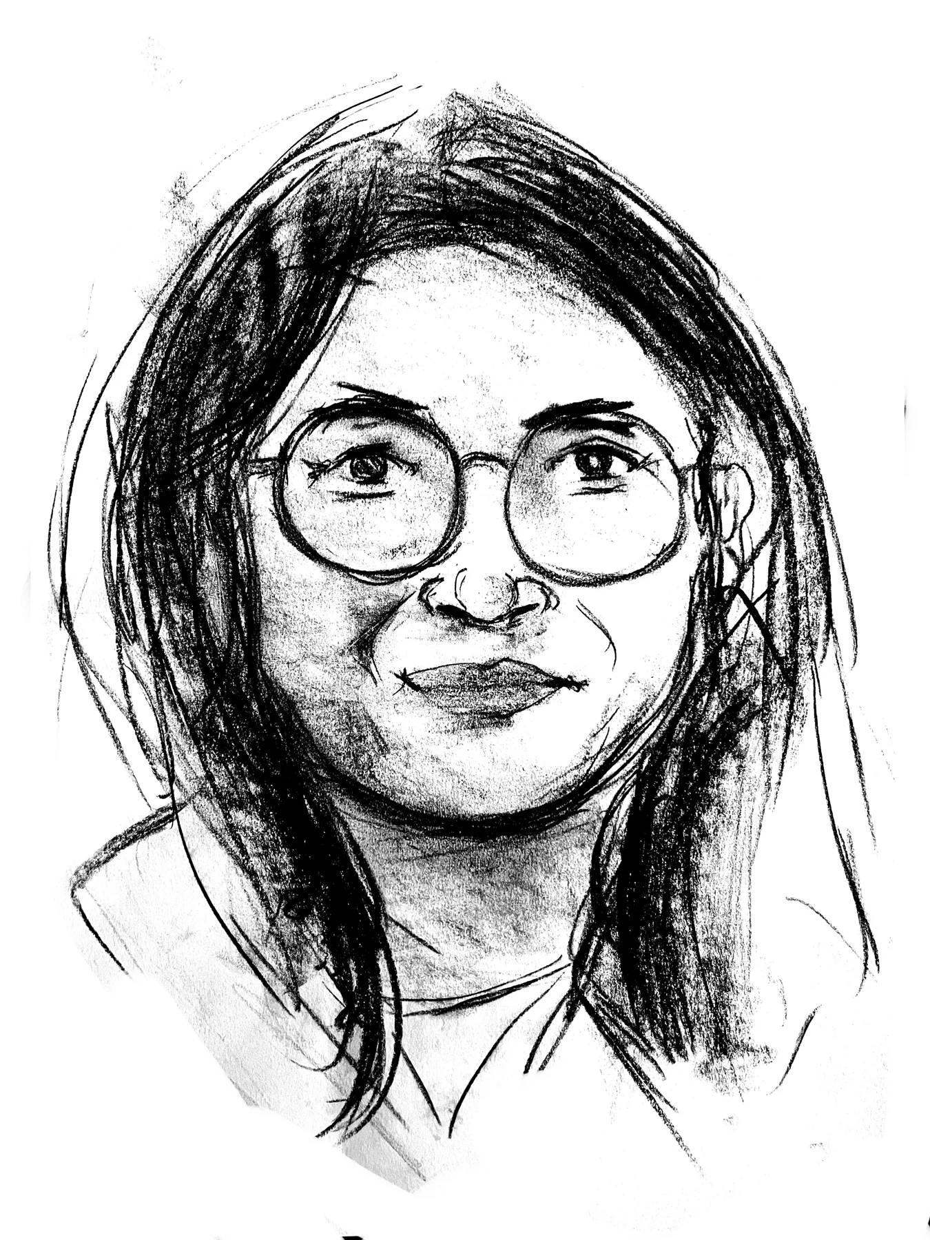 Expressive line portrait