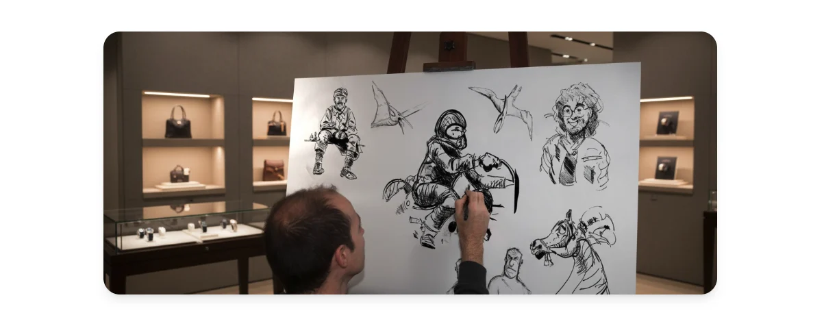 In-store drawing