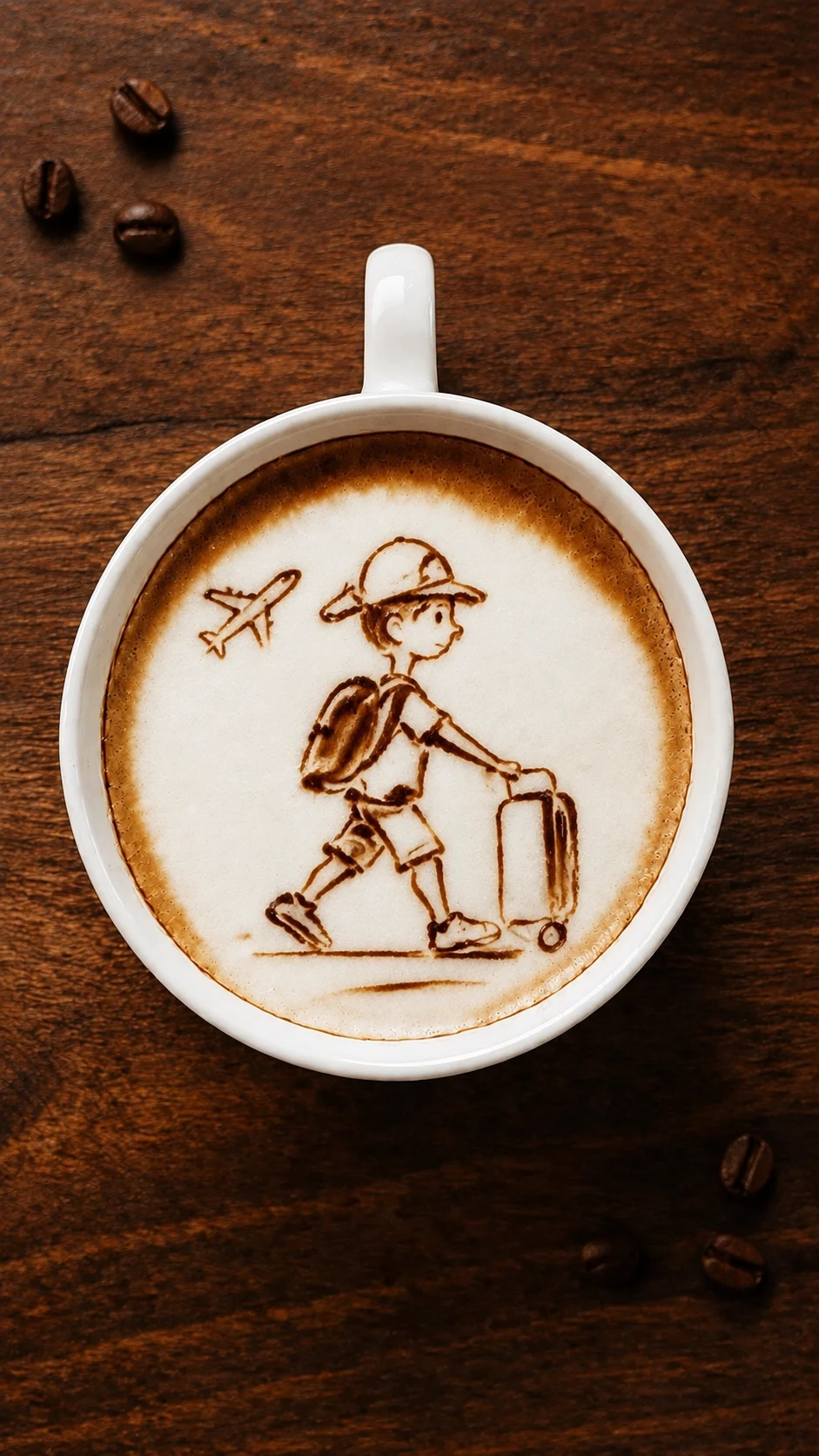 Portrait on coffee foam